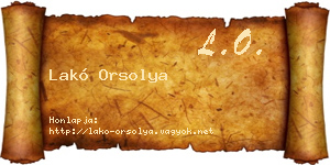 Lakó Orsolya névjegykártya